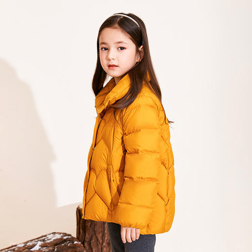 mettekids儿童羽绒服加厚保暖女童中大童洋气冬季白鹅绒短款外套 商品图2