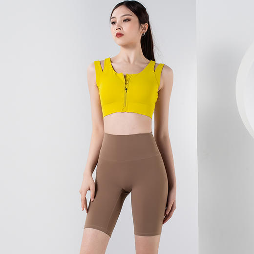 【限时秒】YOGACODE火树银花/高强度前拉链假两件一体式高腰提臀无T线运动瑜伽短裤套装YCDS477+YCDS424 商品图0