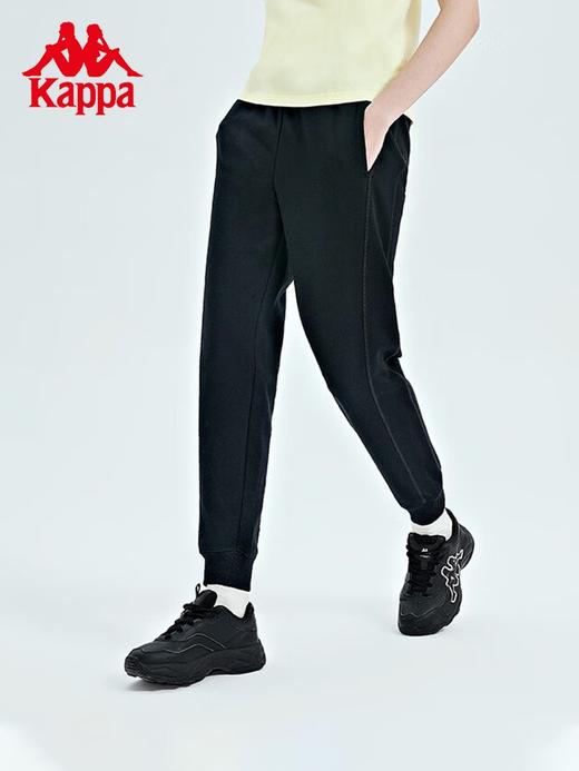 Kappa卡帕运动裤23新女春针织长裤黑色休闲裤小脚卫裤K0D22AK70 商品图3