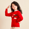 mettekids儿童羊绒衫春秋款卡通图案圆领打底衫男童女童红色毛衣 商品缩略图2
