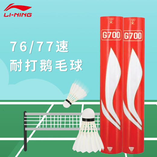 李宁LI-NING羽毛球 耐打训练比赛用球 G700鹅毛球G900飞行防风室内外练习羽毛球 商品图1