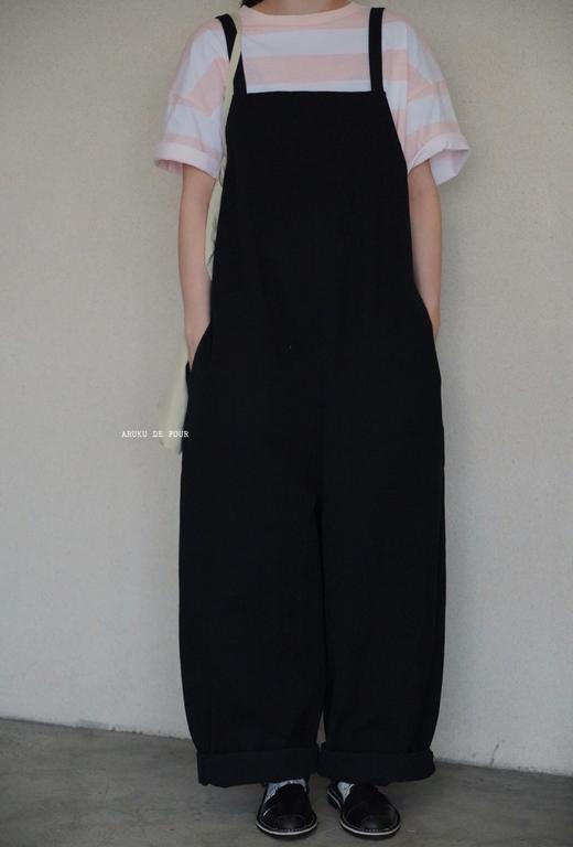 g米色黑色背带裤 商品图4