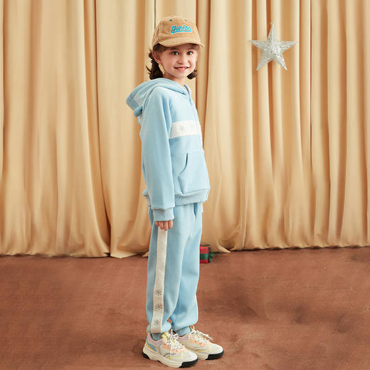 【女童可爱运动套装】21年秋冬新品女童套装可爱运动套装时尚撞色上衣+裤子 商品图2