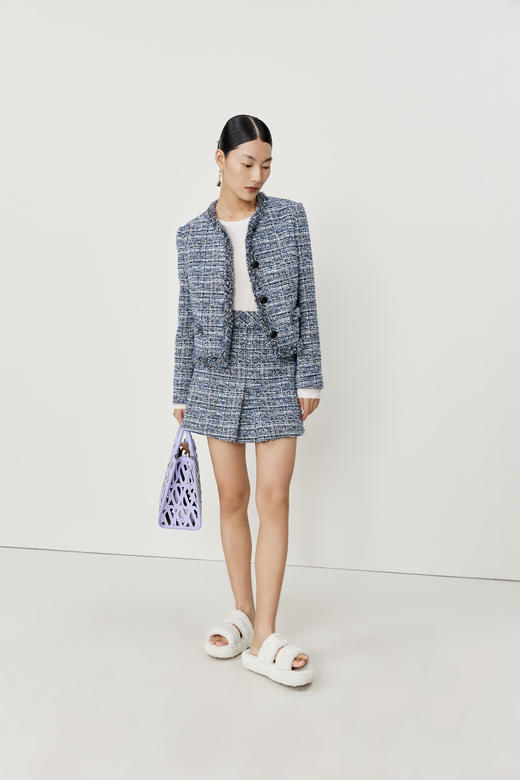 玛丝菲尔 小香风蓝色优雅半身裙A1CX12032 商品图3