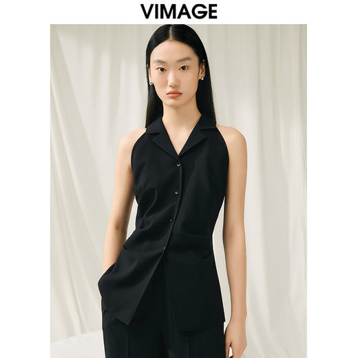 VIMAGE纬漫纪夏季新款通勤气质显瘦百搭无袖衬衣V1909511 商品图5