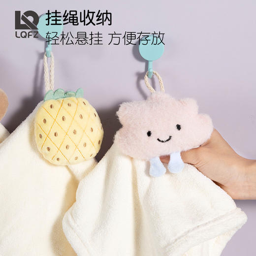 「三款配色！珊瑚绒材质」珊瑚绒擦手巾 可挂式卡通动物擦手毛巾 厨房用品居家日用布艺卫生间吸水毛巾擦手抹布 商品图2