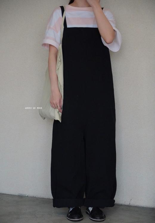 g米色黑色背带裤 商品图1