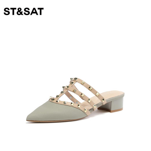 星期六荔枝纹铆钉中后空凉拖SS31114305 商品图3