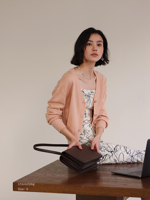 HeyDress30羊毛针织开衫女春夏法式V领短款外搭温柔气质百搭上衣 商品图2