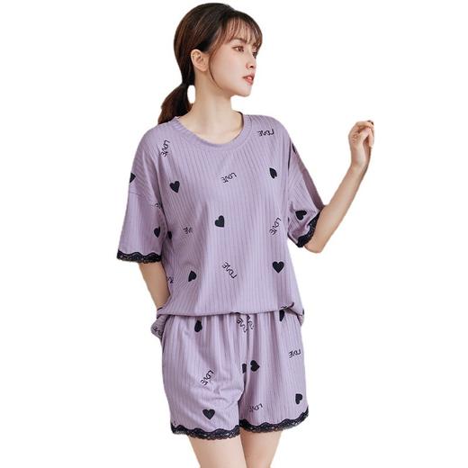 【冰丝家居服套装！舒适到像裸穿】2023年新款女士睡衣冰丝莫代尔短袖短裤冰丝顺滑，柔软透气，超可爱亲肤睡衣两件套，穿上不想脱下来！轻薄吸汗透气时尚百搭，纯棉短袖短裤夏季薄款可外穿家居服套装 商品图4