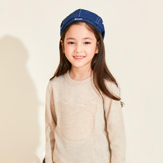 mettekids儿童羊绒衫春秋季薄款小熊卡通针织女童毛衣男童打底衫 商品图3