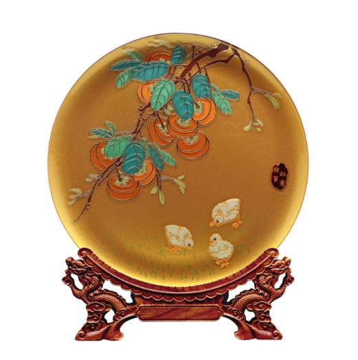 【彼达思】雅琅晶事事如意柿子摆件工艺品新中式客厅办公室装乔迁之喜装饰品 商品图0