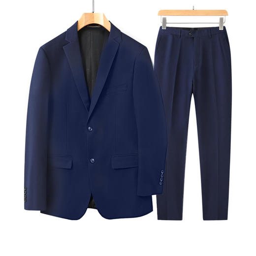 【新款DDA】大依优型西服西裤套装两件套外套商务夹克男宽松加肥加大码四季款休闲胖子肥佬正装 商品图3