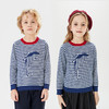 mettekids儿童针织衫春秋女童洋气轻薄中大童男童条纹圆领打底衫 商品缩略图2