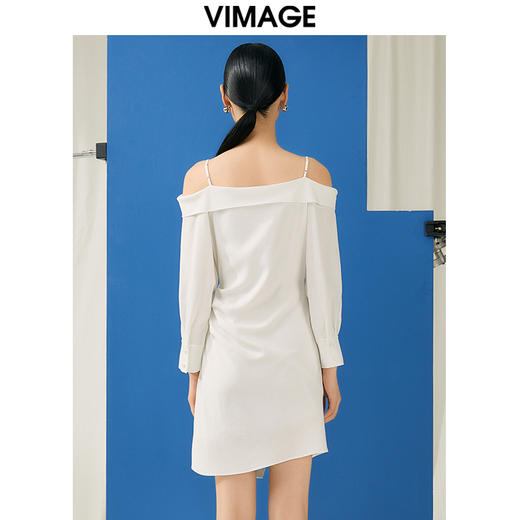 VIMAGE纬漫纪春季新款设计感小众收腰气质连衣裙V1907509 商品图4