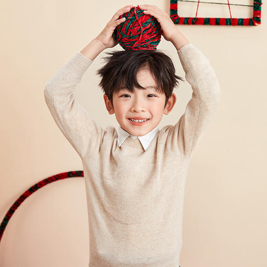 mettekids儿童羊绒衫春秋季薄款小熊卡通针织女童毛衣男童打底衫 商品图0