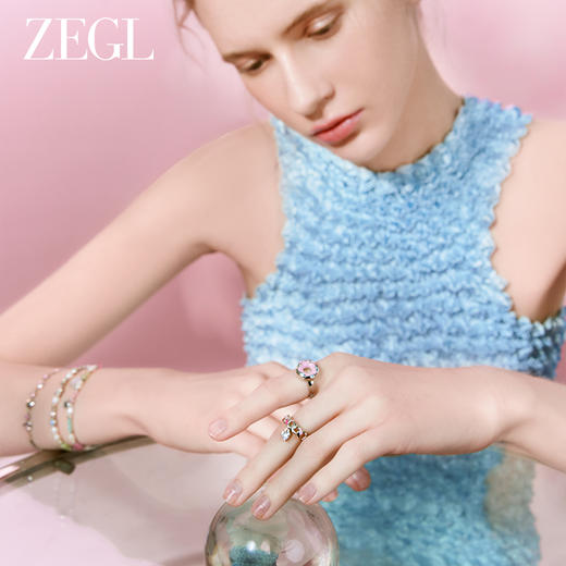 ZEGL设计师樱花小彩串系列彩色戒指女小众设计2023年新款潮食指戒 商品图6