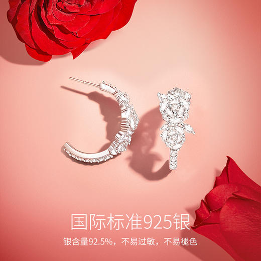 【明星同款】Fanci范琦【玫瑰系列】玫瑰之梦耳圈女925银时尚轻奢小众耳饰 商品图2