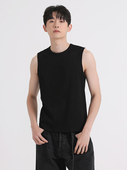 callisto黑色全棉无袖T恤 SSUDW001C 商品图0