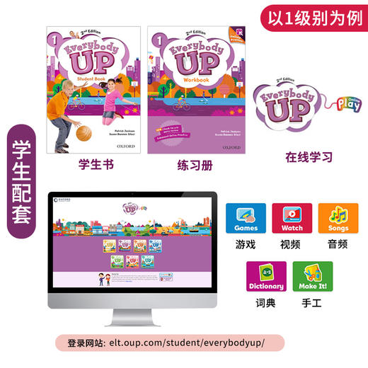 新版everybodyup教材进口牛津少儿英语自然拼读Everybody up starter1/2/3/4/5/6级别全套少儿入门零基础学习全套学生书+练习册APP 商品图2