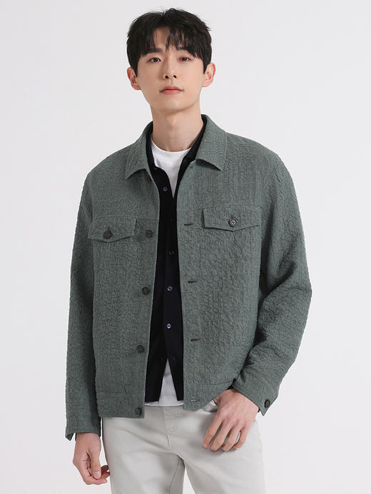 callisto绿色微泡纹理夹克 SSFEJ088C 商品图4