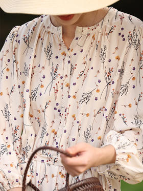 HeyDress法式碎花裙女春夏圆领宽松收腰显瘦印花裙温柔度假风裙子