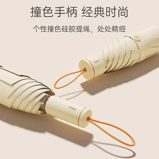 左都撞色装饰环彩胶五折遮阳伞 商品图1