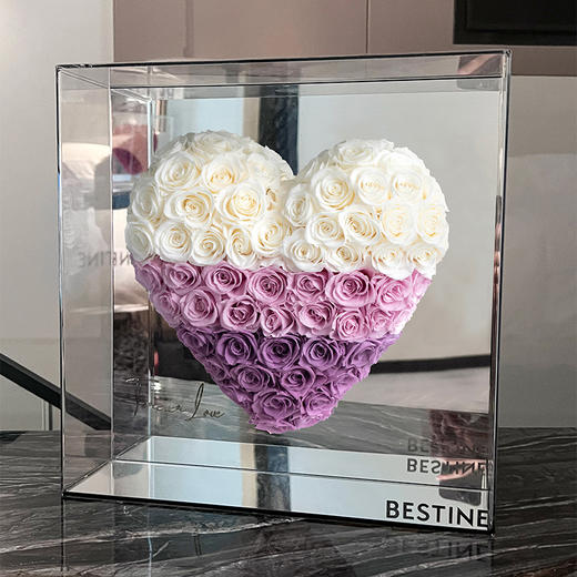 VBEINGS花语 镜面爱心玫瑰 永生花玫瑰花摆件生日送女生女友老婆礼物 商品图9
