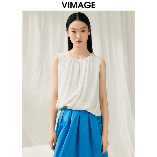 VIMAGE纬漫纪夏季新款时尚气质舒适显瘦无袖小上衣V1913516 商品图5