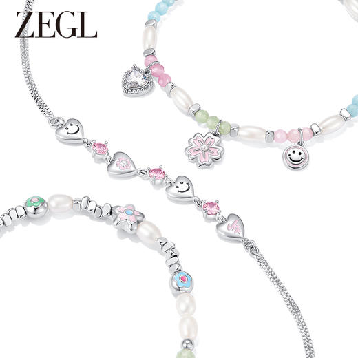 ZEGL浪姐小美同款小彩串925银多巴胺穿搭手链女款彩色串珠手饰品 商品图2