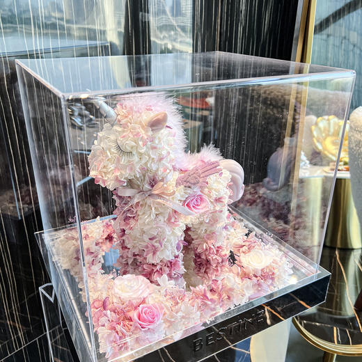 VBEINGS花语 大号独角兽 Anna粉色 永生花礼盒玫瑰花摆件送女生告白生日礼物 商品图8