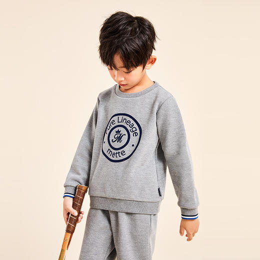 mettekids儿童卫衣男童上衣2022春秋新款长袖套头潮洋气时髦童装 商品图2