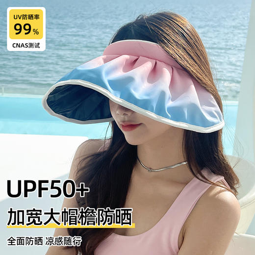 【sunnyuvcut】加宽加大黑胶渐变防晒贝壳帽 AJMZ4423 商品图4