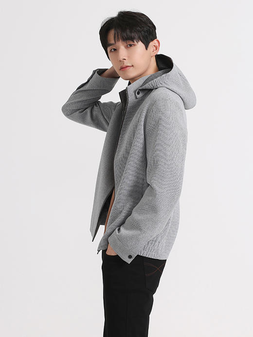 callisto丁香灰千鸟格连帽夹克 SSFEJ025C 商品图4