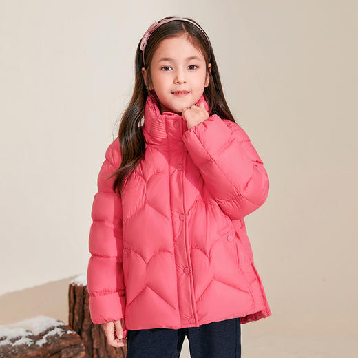 mettekids儿童羽绒服加厚保暖女童中大童洋气冬季白鹅绒短款外套 商品图1