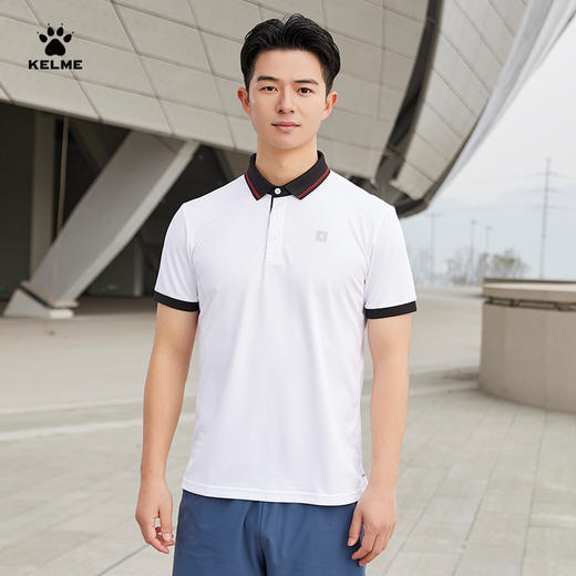 KELME卡尔美polo衫男士2023夏季新款时尚透气上衣运动翻领短袖T恤 商品图3
