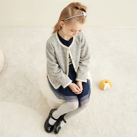 羊绒世家mettekids童装女童优雅洋气小香风女童网红外套春秋新款 商品图0
