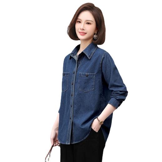 蓝色牛仔外套春秋季上新拼接立体妈妈装舒适潮流开衫上衣HR-WS13219 商品图4