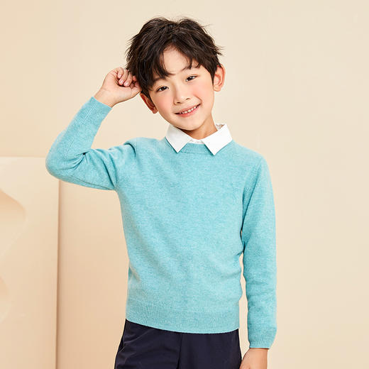 mettekids儿童羊绒衫春秋款女童轻薄打底衫男童毛衣中大童针织衫 商品图3