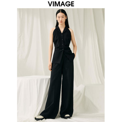 VIMAGE纬漫纪夏季新款通勤气质显瘦百搭无袖衬衣V1909511 商品图1