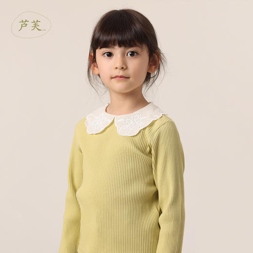 【马克珍妮 芦芙】春装新款 女童蕾丝花边领针织T恤230350 商品图0