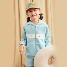 【女童可爱运动套装】21年秋冬新品女童套装可爱运动套装时尚撞色上衣+裤子