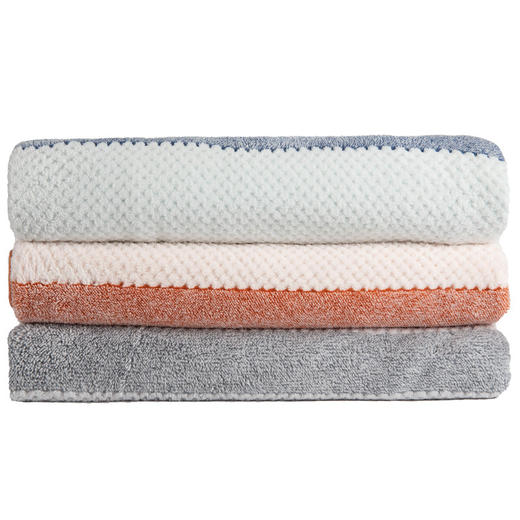 「毛巾+浴巾套装」浴巾菠萝格套装 细纤维沙滩巾礼品成人吸水加厚浴巾70*140cm 商品图3