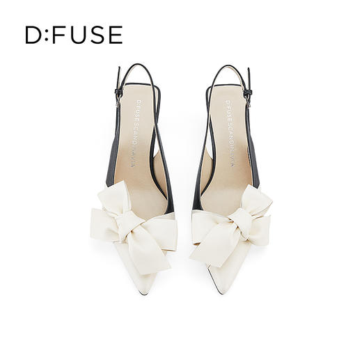 DFuse迪芙斯2023春季新款羊皮尖头蝴蝶结单鞋凉鞋女鞋DF31114043 商品图4