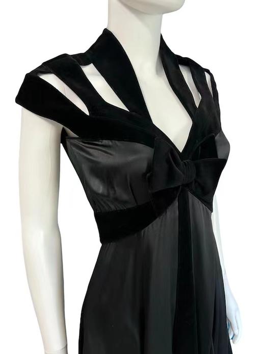 【投稿】喵娘精工@M64《薇安妮》丝绒拼接缎面连衣裙 商品图4