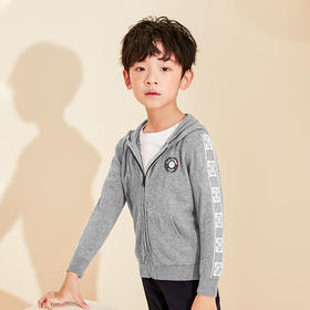 mettekids儿童针织衫秋季新款上衣男童中大童百搭休闲开衫毛衣