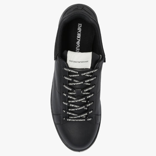 EMPORIO ARMANI 阿玛尼 男士皮革橡胶徽标休闲运动鞋 黑色 X4X264 XN001 K001 商品图2