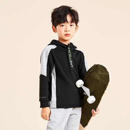 mettekids儿童卫衣2022春秋新款字母印花男童洋气时髦潮套头上衣 商品图1