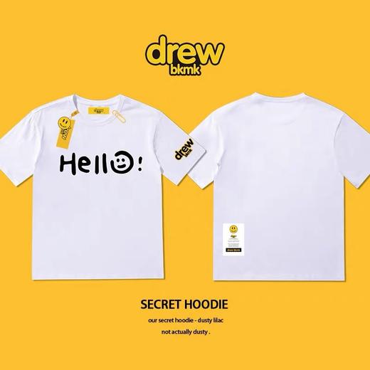 「黑白两色！男女同款」drew笑脸t恤 ins网红高街FOG短袖T恤男潮牌宽松情侣装夏上衣 商品图3