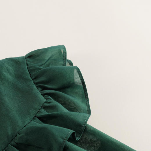 【马克珍妮 芦芙】夏装新款 女童棉真丝微褶木耳边小衫230737 商品图5